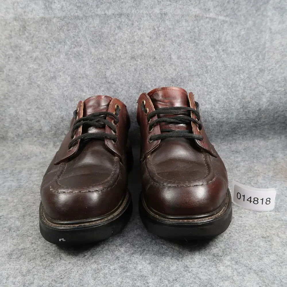 Work America Shoes Mens 9 Derby Oxford Leather Moc Toe Brown Made in USA Classic